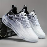 Men's Trendy Street Style Running Shoes With Shock Absorbing, Comfy Non Slip Lace Up Durable Sneakers For Men's Outdoor Activities