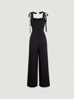 Knot Strap Wide Leg Jumpsuit, Casual Sleeveless Jumpsuit For Spring & Summer, Women's Clothing - Image 4