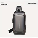 1pc Anti-theft Sling Chest Bag For Men, Password Lock Crossbody Bag For Hanging Out & Daily Commute, Cool Motorcycle Sport Bag - Image 2