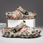 Unisex Graffiti Print Clogs, Fashion Breathable EVA Summer Beach Slide Shoes, Casual Outdoor Garden Sandals - Image 3