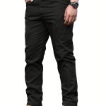 Multi Pocket Men's Tactical Pants, Loose Casual Outdoor Military Pants Without Belt, Mens Cargo Pants For Hiking - Image 2