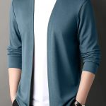 Men's Solid Knitted Cardigan, Casual Breathable Long Sleeve Slim-fit Open Front Sweater For Outdoor Activities - Image 8