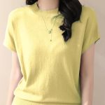 Solid Color Crew Neck Pullover Sweater, Casual Short Sleeve Ribbed Knitted Sweater For Every Day, Women's Clothing - Image 4