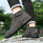 Men's Trendy Solid High Top Boots, Comfy Non Slip Casual Durable Lace Up Shoes For Men's Outdoor Activities - Image 13