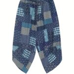 Ethnic Style Breathable Harem Pants, Men's Casual Cotton Wide Leg Baggy Capri Pants For Spring Summer - Image 2