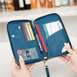 Solid Color RFID Portable Passport Holder, Multi Functional Airplane Ticket Clip, Travel Credit Card Wallet With Zipper And Wrist Strap - Image 16