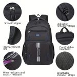 1pc Men's Large Capacity Backpack With Multiple Compartments, Stylish Travel Laptop Storage Backpack - Image 10
