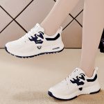 Women's Contrast Color Casual Sneakers, Lace Up Platform Soft Sole Walking Comfort Shoes, Low-top Versatile Trainers - Image 5