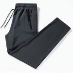 Men's Solid Pants With Zipper Pockets, Casual Breathable Drawstring Trousers For Outdoor Activities Gift - Image 2