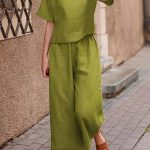 Solid Two-piece Set, Crew Neck Casual T-Shirt & Wide Leg Pants, Women's Clothing - Image 2