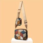 Rhombus Pattern Crossbody Bag, Colorblock Mini Square Bag, Women Retro Shoulder Bag With Coin Purse - Image 8