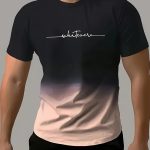 "Whatever" Print Gradient Crew Neck T-shirt For Men, Trendy Casual Short Sleeve Top, Men's Tee For Summer Outing - Image 4