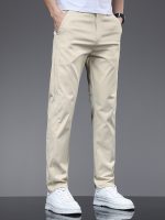 Men's Solid Casual Fashion Pants For Spring Fall, Versatile Trousers For Males - Image 8