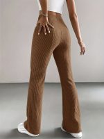 Solid High Waist Pants, Elegant Flare Leg Pants, Women's Clothing - Image 6