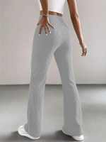 Solid High Waist Pants, Elegant Flare Leg Pants, Women's Clothing - Image 7