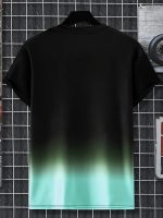 Men's Gradient Color And Alphabet Print "WHATEVER" Crew Neck And Short Sleeve T-shirt, Casual And Chic Tops For Summer Outdoors Wear - Image 5