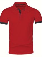 Breathable Regular Fit Golf Shirt, Men's Casual V-Neck T-Shirt Short Sleeve For Summer, Men's Clothing - Image 23