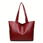 Faux Leather Tote Bag, Multi Pockets Bag, Large Handbags For Work School Travel - Image 9