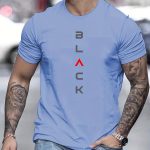Black' Print Tee Shirt, Tee For Men, Casual Short Sleeve T-shirt For Summer Spring Fall, Tops As Gifts - Image 4