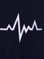 3pcs Men's Athletic Short Sleeve Crew Neck Moisture-wicking Shirts, Undershirt With Sleeve Electrocardiography Print, Sports Comfy Tee - Image 11