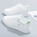 Women's Platform Skate Shoes, Versatile Height Increasing Lace Up Low Top Shoes, Outdoor Walking White Shoes - Image 12