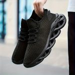PLUS SIZE Men's Trendy Woven Knit Breathable Blade Type Sneakers, Comfy Non Slip Lace Up Shoes For Men's Outdoor Activities - Image 13