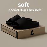 Solid Color EVA Pillow Slides, Lightweight Soft Sole Home Shower Slides, Non-Slip Beach Slides - Image 2