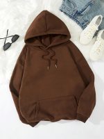 Inspirational Quote Hoodie, "Faith Over Fear" Letter Print Hooded Sweatshirt, Casual Pullover, Long Sleeve, Kangaroo Pocket, Adjustable Drawstring, Fashion - Image 3