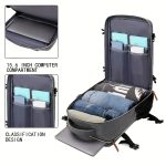 Carry-On Travel Backpack With Shoes Compartment, Expandable Waterproof Luggage Daypack, Portable Laptop Schoolbag - Image 9