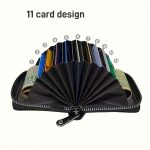 1pc Men's PU Leather Casual Card Holder, Zipper Coin Purse - Image 8