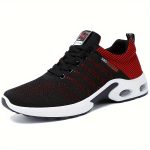 Men's Trendy Woven Knit Breathable Running Shoes, Comfy Non Slip Lace Up Soft Sole Sneakers For Men's Outdoor Activities - Image 2