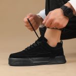 Men's Trendy Solid Skate Shoes, Comfy Non Slip Casual Lace Up Sneakers For Men's Outdoor Activities - Image 9