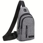 Waterproof Shoulder Crossbody Bag, Outdoor Sports Cycling Chest Bag With Earphone Hole