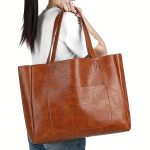 Vintage Large Capacity Tote Bag, Retro Shoulder Bag, Women's Casual Handbag For Commute Work - Image 4