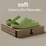 Solid Color EVA Pillow Slides, Lightweight Soft Sole Home Shower Slides, Non-Slip Beach Slides - Image 11