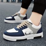 Men's Trendy Platform Shoes Color Block With Spoondrift Pattern Lace Up Non Slip Durable Comfy For Outdoor Campus Walking Street Jogging Traveling All Seasons - Image 8