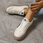 Women's Colorblock Trendy Sneakers, Lace Up Soft Sole Platform Skate Shoes, Low-top Versatile Shoes - Image 3