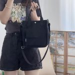 Mini Canvas Tote Bag With Top Handle, Multi Pockets Crossbody Bag, Portable Lunch Box Storage Bag - Image 11