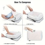 8 Pcs Travel Compression Packing Cubes, Solid Color Versatile Luggage Bags, Lightweight Clothes Bags - Image 7