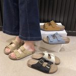 Women's Solid Color Casual Sandals, Platform Slip On Double Adjustable Buckle Beach Slides, Casual Seaside Daily Footwear - Image 6