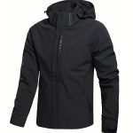 Men's Casual Hooded Waterproof Windbreaker Jacket Coat Regular Fit Coat For Spring Autumn Outdoors Hiking - Image 7