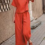 Solid Two-piece Set, Crew Neck Casual T-Shirt & Wide Leg Pants, Women's Clothing - Image 8