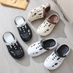 Men's Trendy Hollow Out Colour Block Slippers, Comfy Non Slip Durable Backless Slides For Men's Outdoor Activities - Image 4