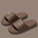 Unisex Solid Colour Open Toe Breathable Slippers, Comfy Non Slip Durable EVA Slides For Men & Women - Image 3