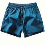 Men's Zipper Pockets Active Shorts, Casual Waist Drawstring Quick Drying Shorts, Running, Sports, Fitness Quarters - Image 5