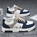 Men's Trendy Platform Shoes Color Block With Spoondrift Pattern Lace Up Non Slip Durable Comfy For Outdoor Campus Walking Street Jogging Traveling All Seasons - Image 3