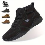 Men's Trendy Solid High Top Boots, Comfy Non Slip Casual Durable Lace Up Shoes For Men's Outdoor Activities - Image 9
