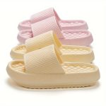 Simple Solid Color Slides, Casual Open Toe Soft Sole Shoes, Comfortable Indoor Home Bathroom Slides - Image 11