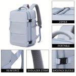 Multifunctional Travel Backpack, Airline Approved Waterproof Casual Daypack, Carry On 39.62cm Laptop Schoolbag, Backpack With Chest Bag Or Small Bag - Image 18