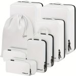 8 Pcs Travel Compression Packing Cubes, Solid Color Versatile Luggage Bags, Lightweight Clothes Bags - Image 3